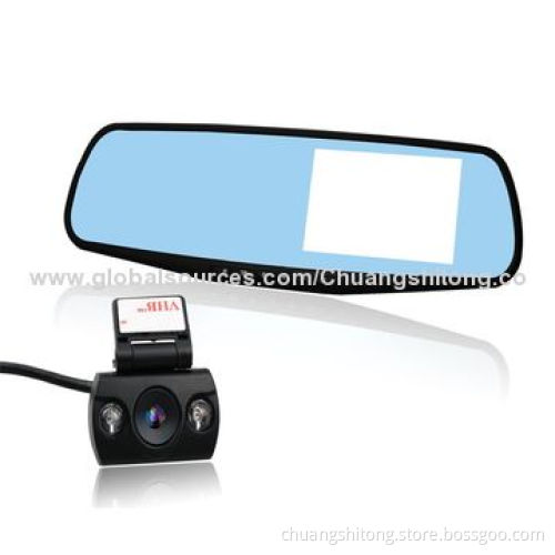 Night vision rear view mirror camera, dual lens 1080P, H.264 cycle recording